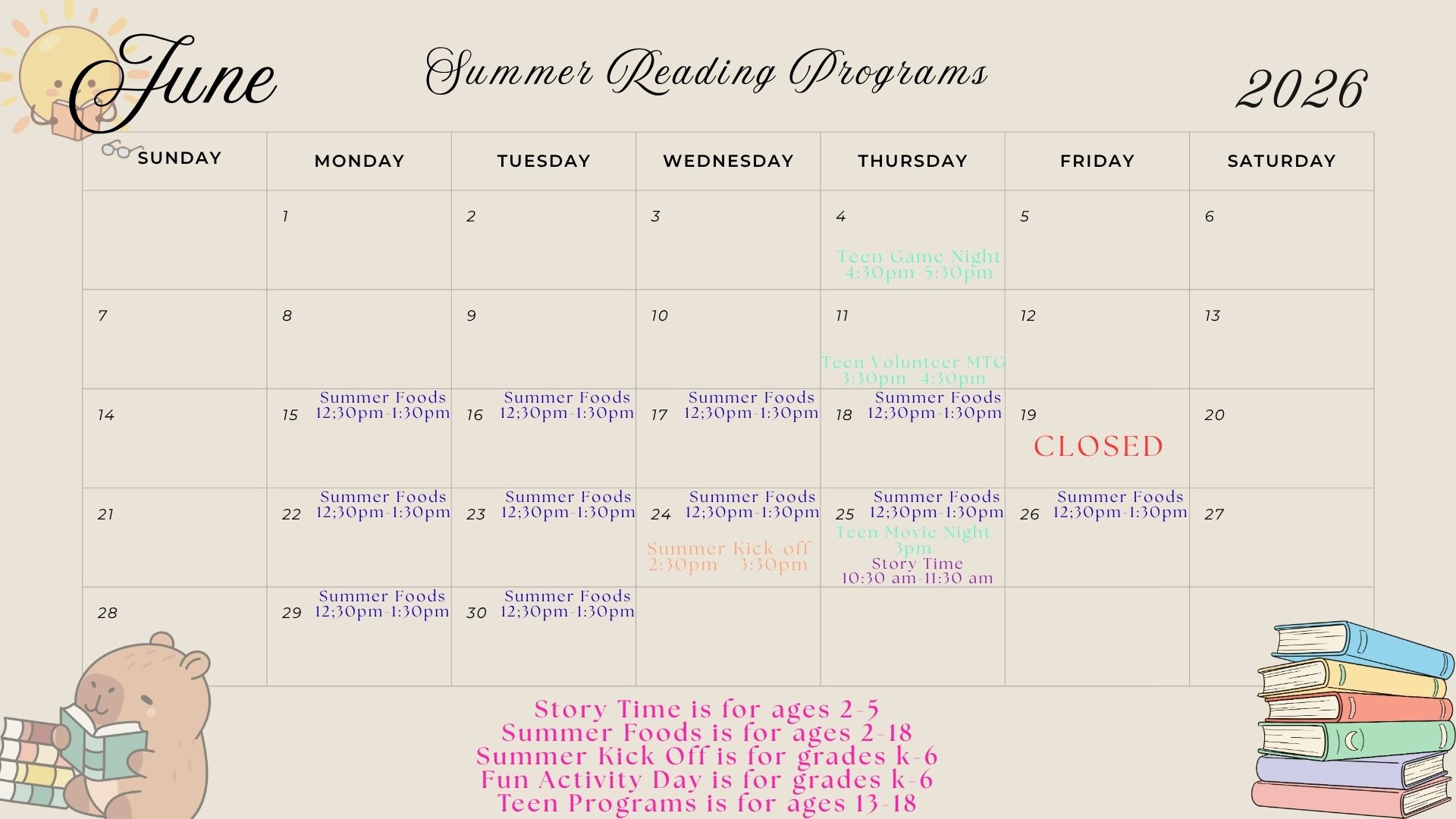 June calendar